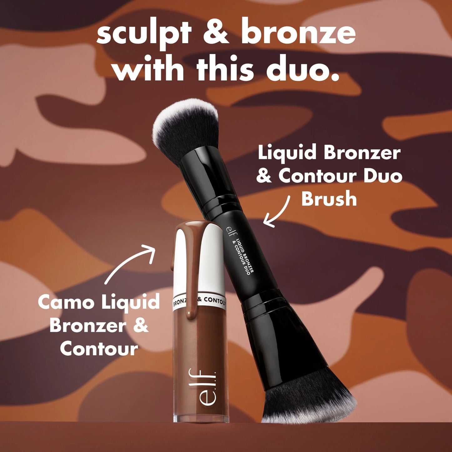 elf Liquid Bronzer & Contour Duo Brush