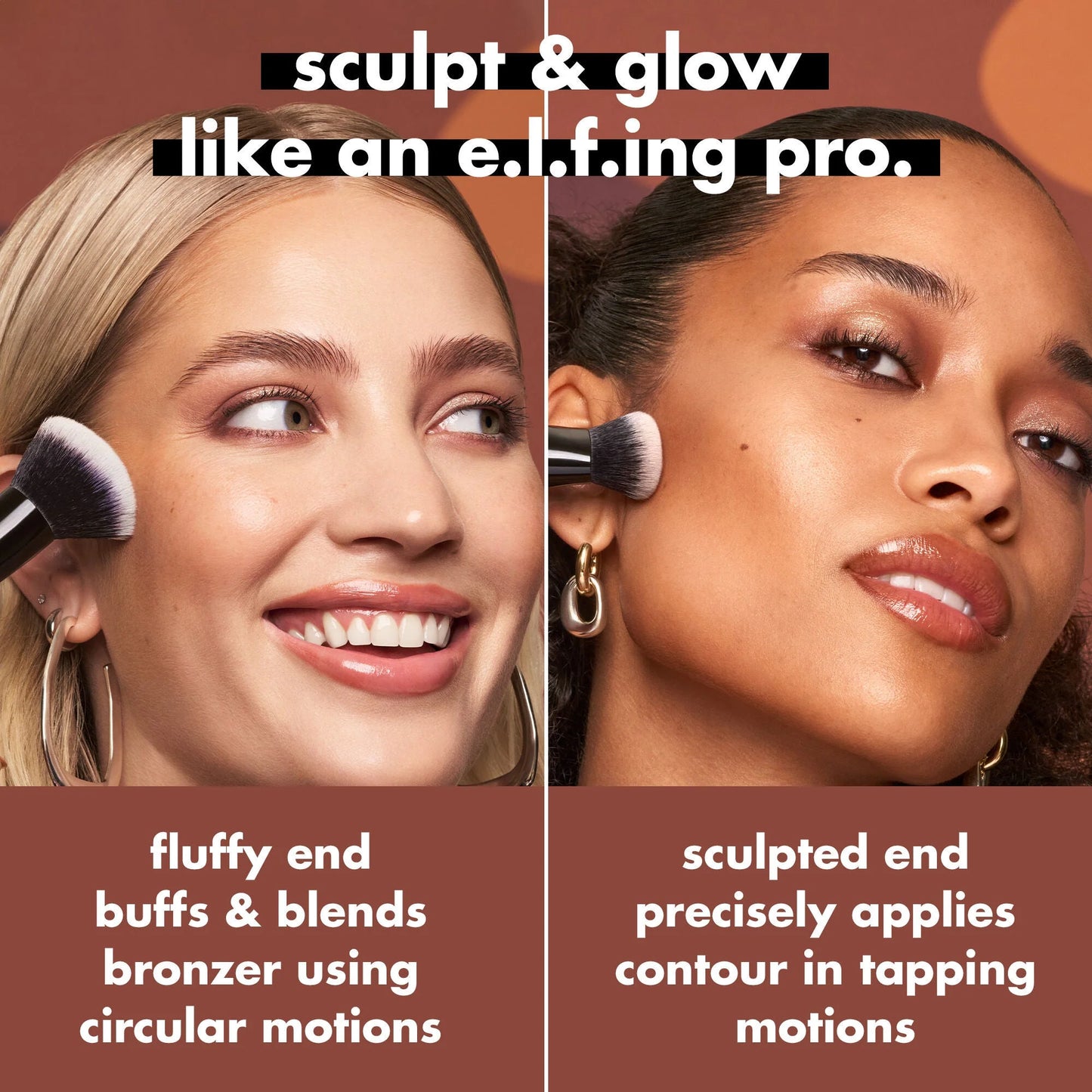 elf Liquid Bronzer & Contour Duo Brush