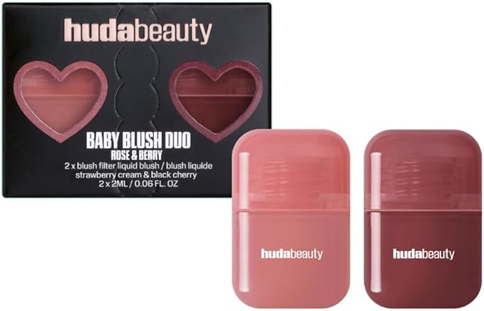 Huda Beauty Baby Blush Duo - Rose and Berry - Mini Size