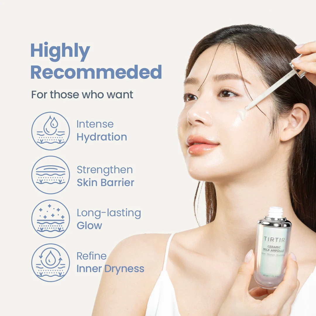 Tirtir Ceramic Milk Ampoule Moisturising Face Serum With A Brightening Effect 40 Ml