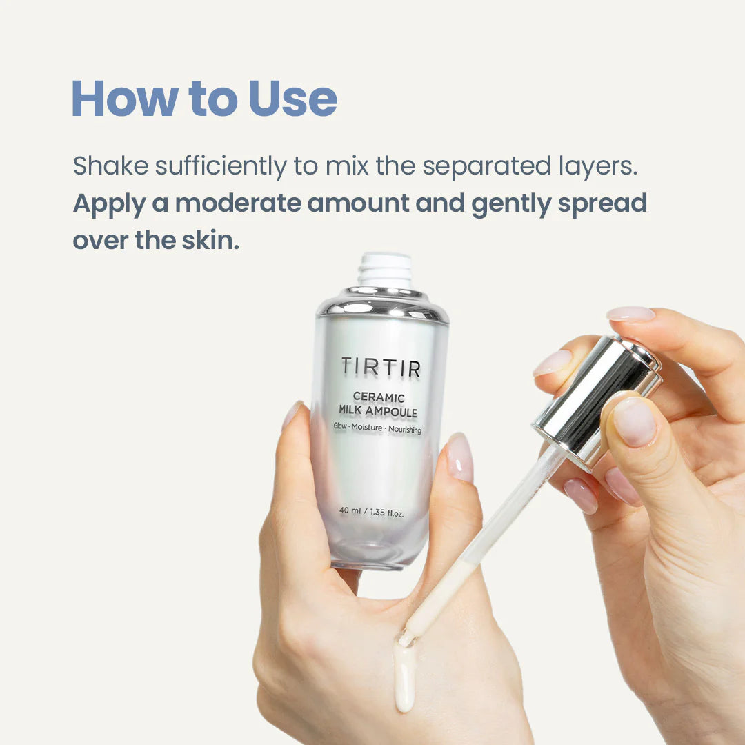 Tirtir Ceramic Milk Ampoule Moisturising Face Serum With A Brightening Effect 40 Ml
