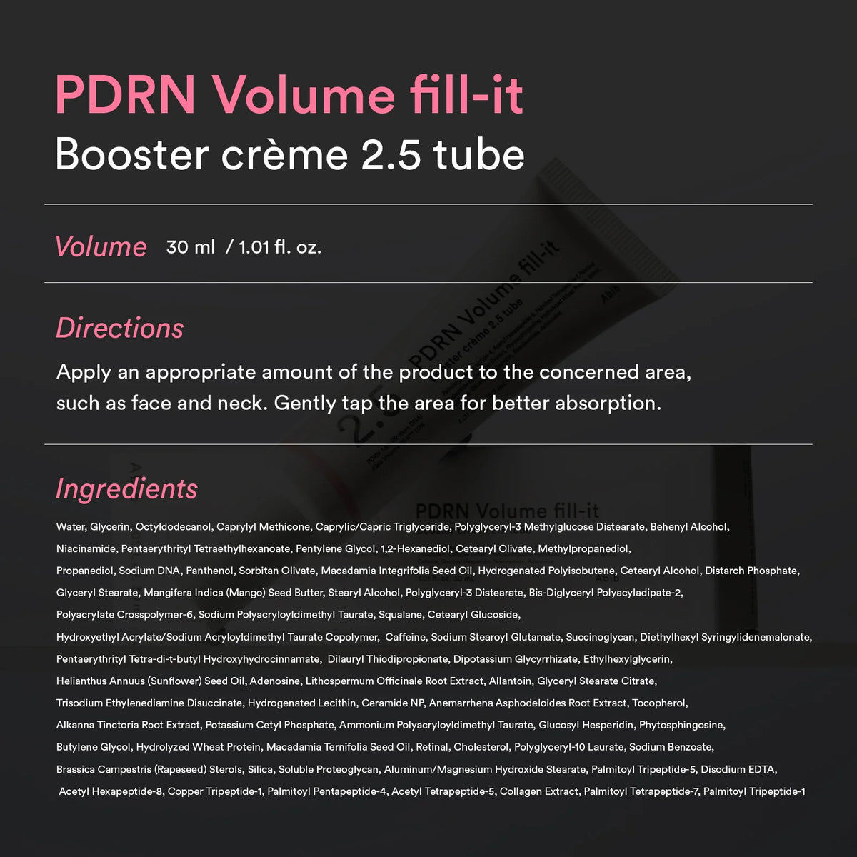 Abib PDRN Volume fill-it booster crème 2.5 tube