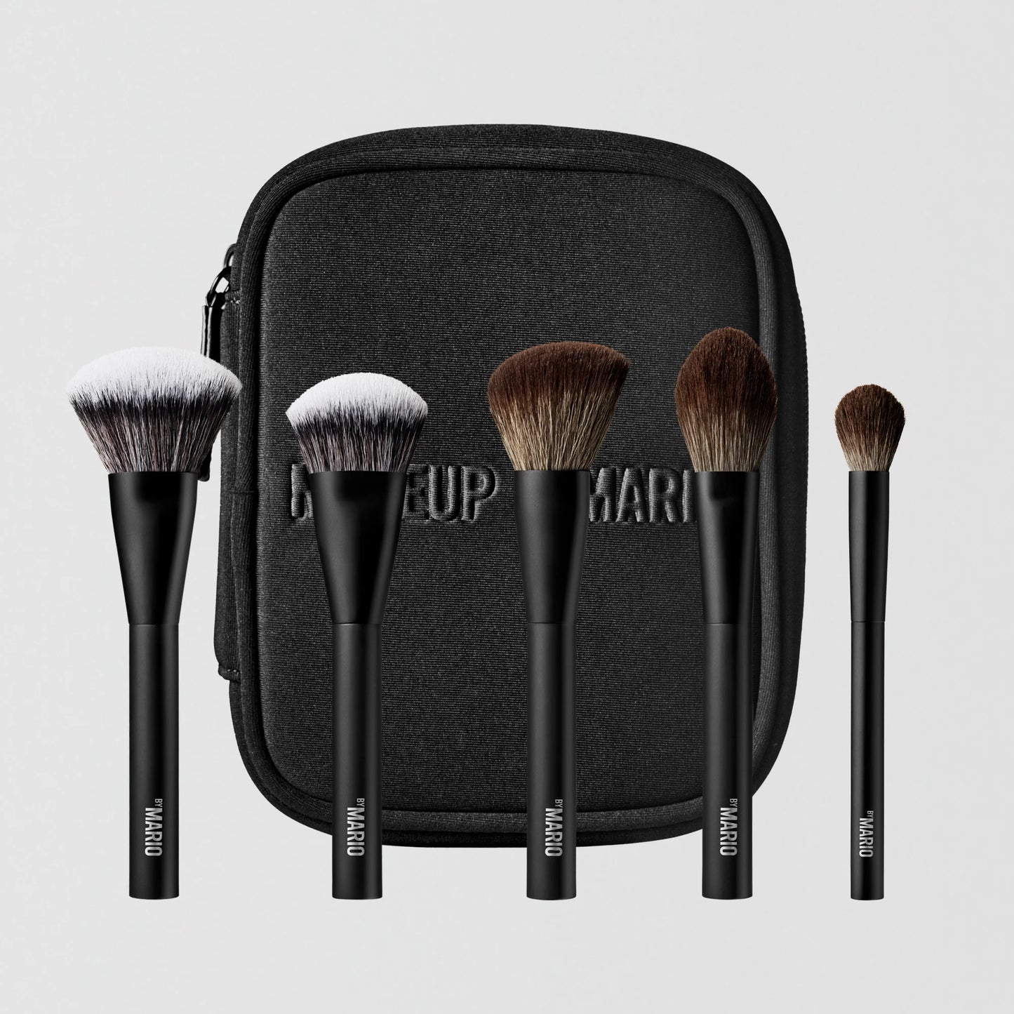 Makeup By Mario Mario’S Essential 5-Piece Travel Face Brush Set With Case. Limited Edition