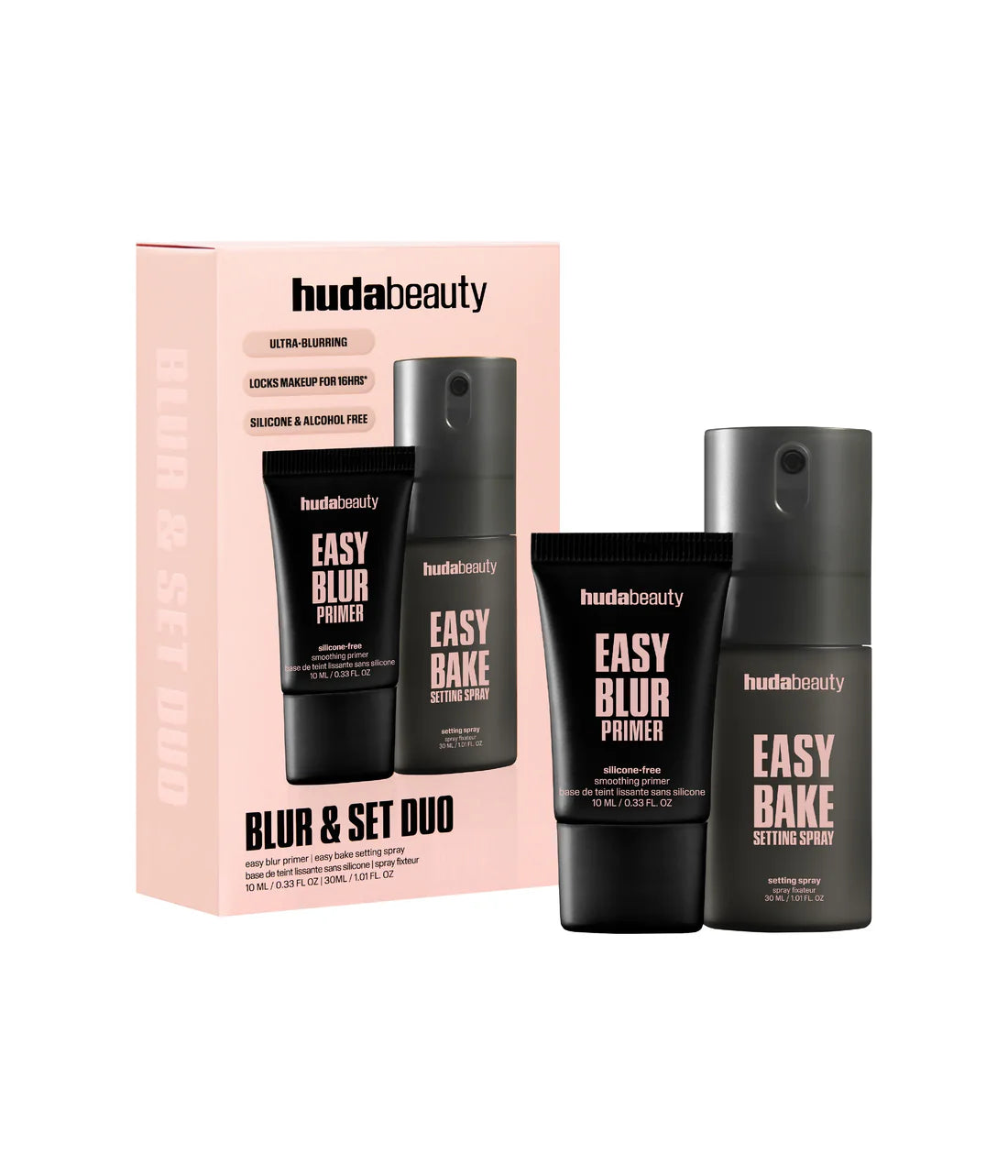 Huda Beauty Blur & Set Duo (Blur Primer + Setting Spray) Mini