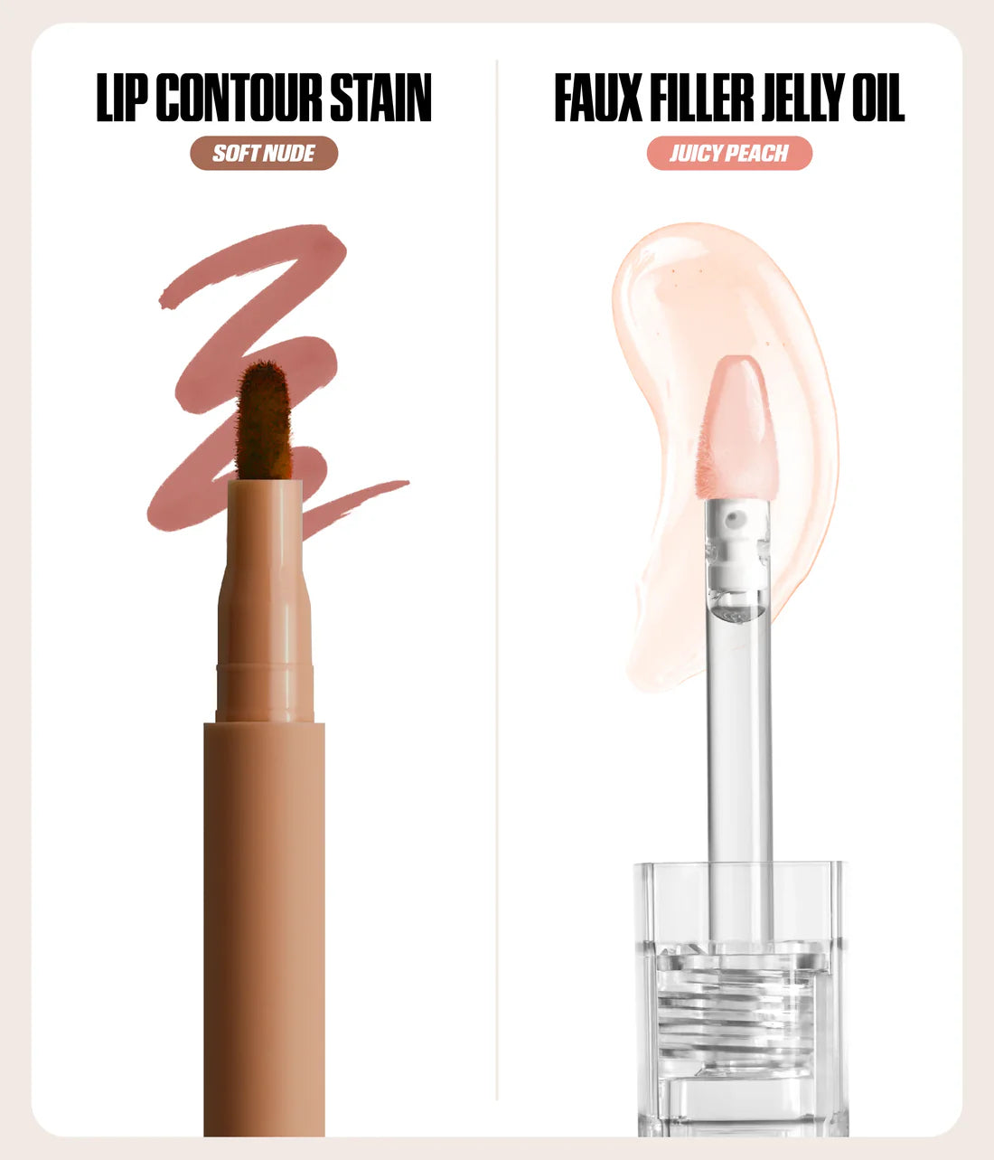 Huda Beauty Makeout Sesh Lip Duo - Peachy Nudes