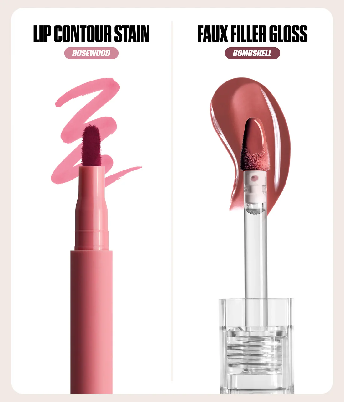 Huda Beauty Makeout Sesh Lip Duo - Rosy Nudes