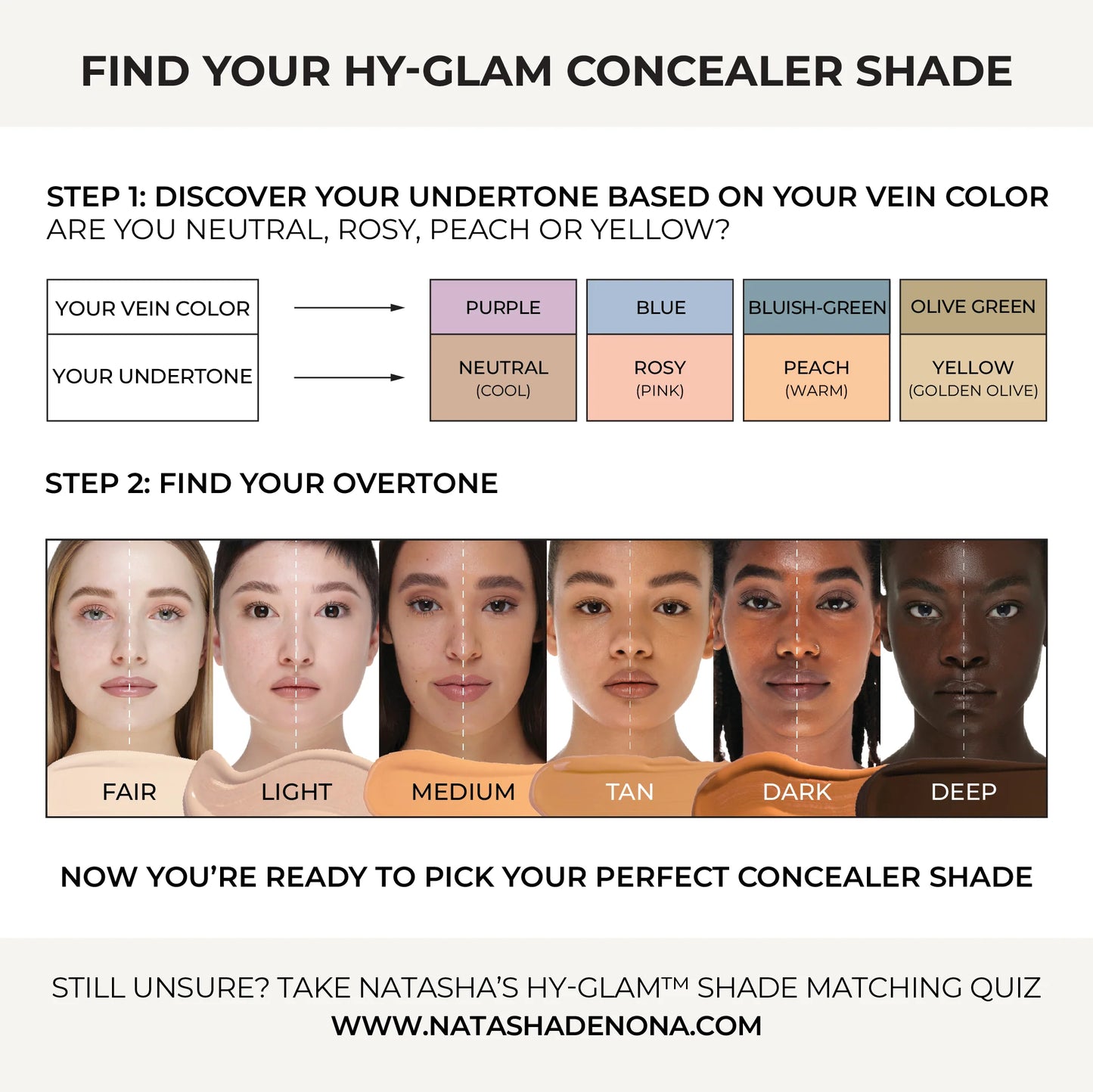NATASHA DENONA Hy-Glam Brightening & Hydrating Medium to Full Coverage Crease Proof Serum Concealer