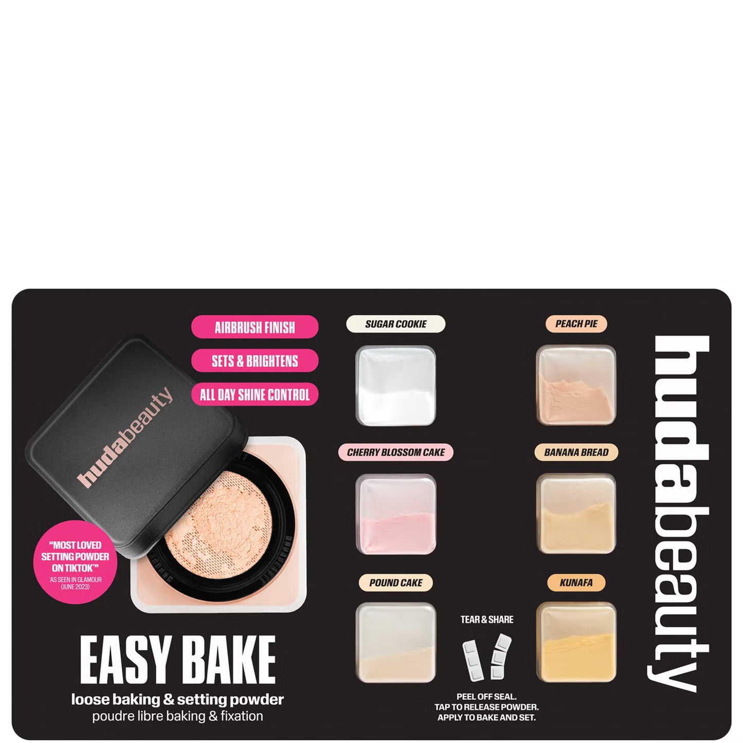 Huda Beauty Easy Bake Loose Baking & Setting Powder Sample Card 6×0.15GM